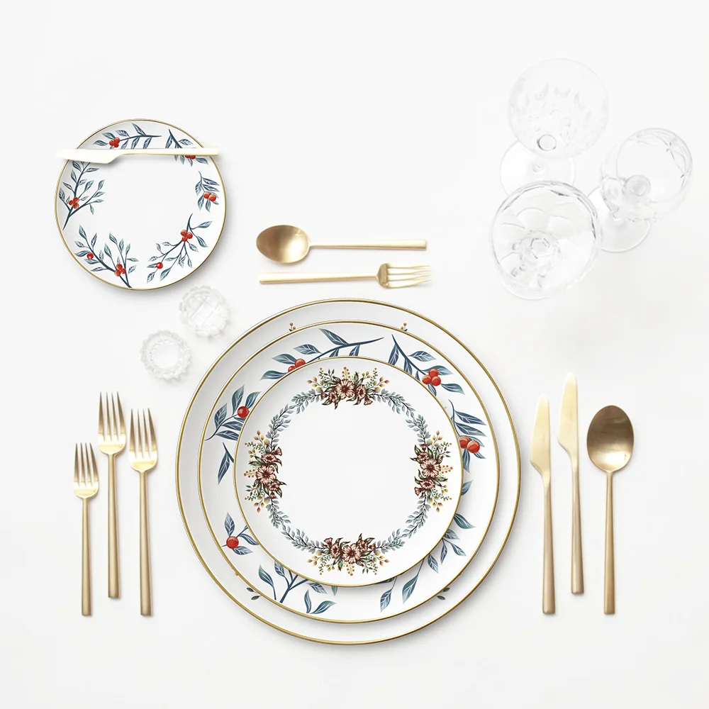 JK ceramics wholesales plates wedding banquet charger plates high quality dishes