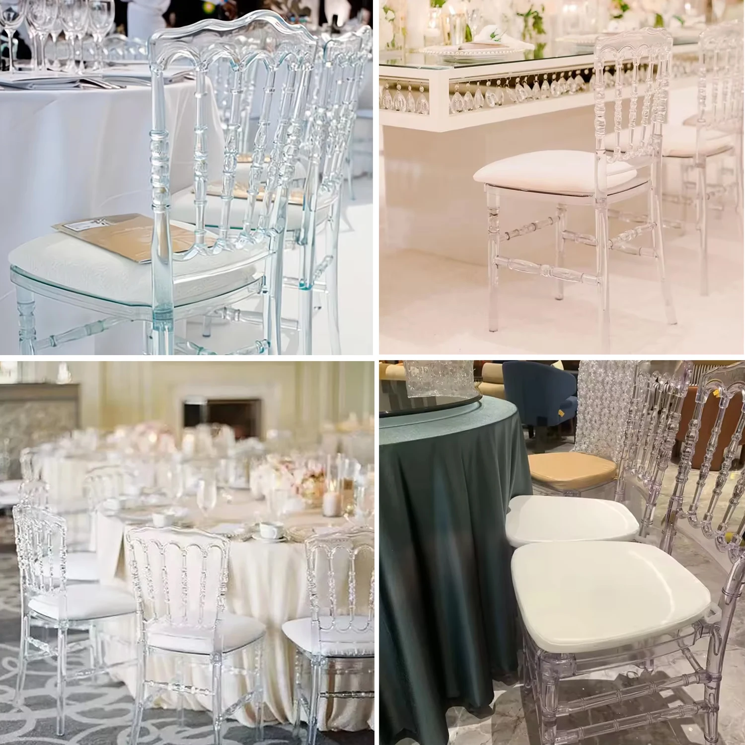 wholesale stackable clear transparent hotel chairs crystal acrylic party tiffany wedding chivari chairs for party events