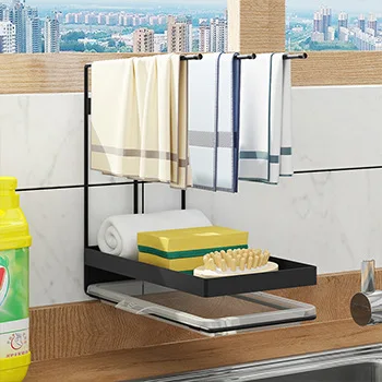 Sturdy Metal Baskets with Adhesive for Kitchen Organizer for Dish Sponge