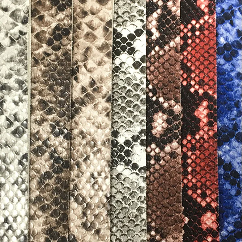 Thickness 1mm serpentine leather for making Packaging of tissue boxes, meal mats, storage boxes, and wine boxes PU leather