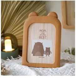 Dongjin fashional cute bear style customized size 4*6 6*8 PS picture frame plastic kid baby photo frame as gift girl and boy