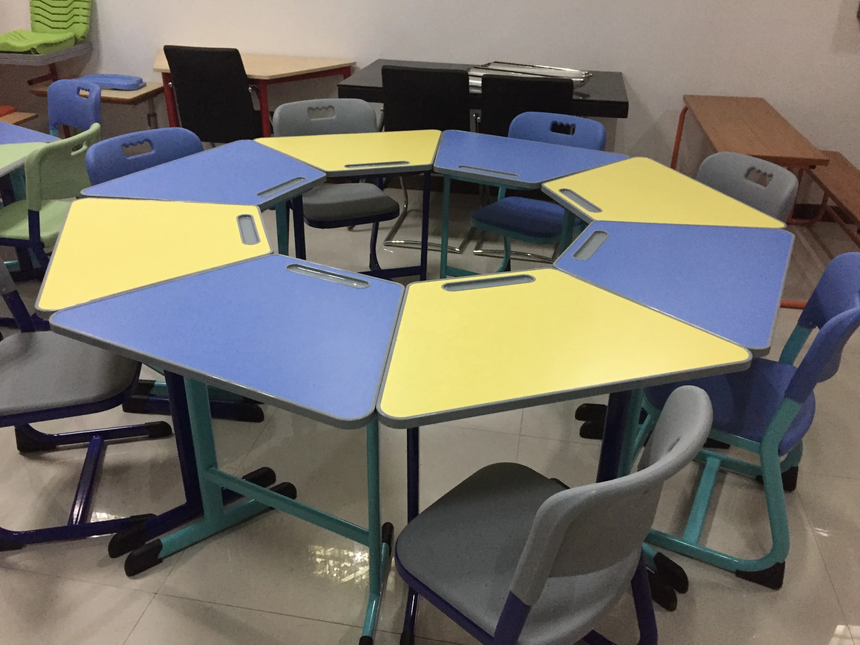 octagonal desk for school furniture  assemble study table and chair