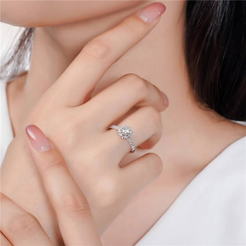High End New Fashion Exquisite moissanite and diamond ring cvd diamond gold diamond rings