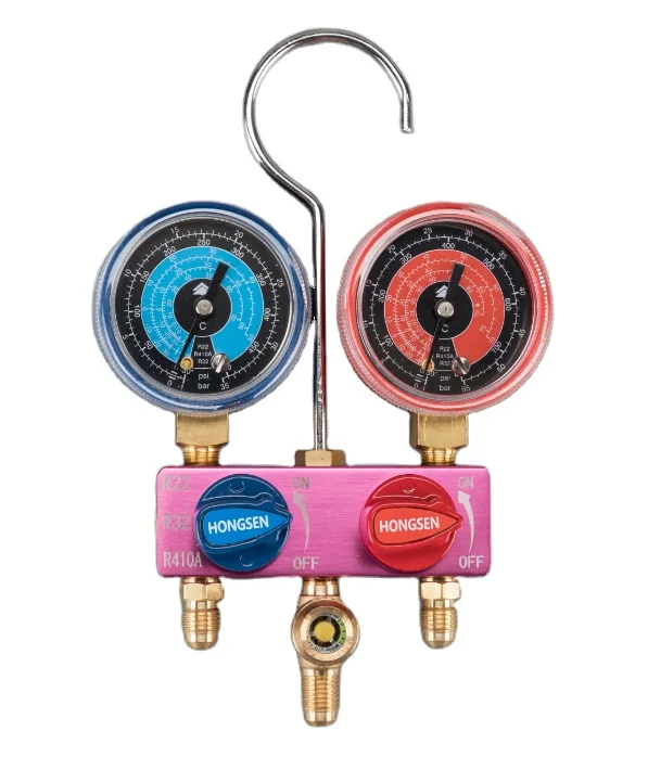 Hongsen HS-M01/M02 hot sale Manifold pressure gauge portable 100% tested R22 R410A R134a