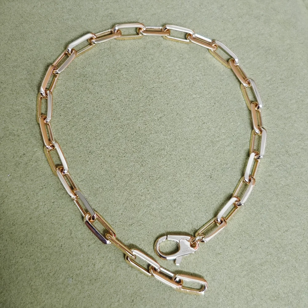 13 Grams 4.7mm Width SantosChain Bracelet 20.5cm 8K Gold Curb Link Chain Bracelet 18 Karat Miami Cuban Link Chain for Men Women