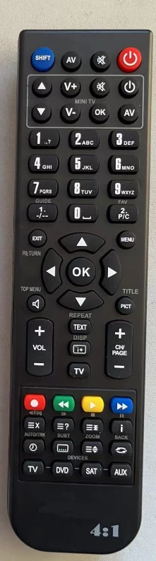 4 in 1 TV SAT DVD universal PC programmable  for PC USB remote control suitable for all brands