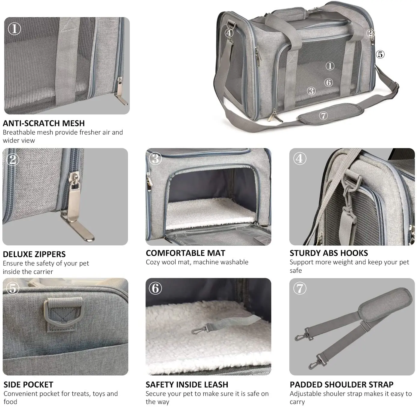 Cat Carriers Dog Carrier Pet for Small Medium Cats Dogs Airline Approved