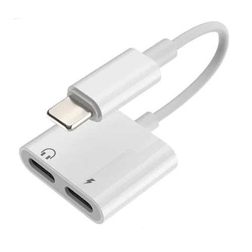 2 в 1 адаптер для наушников Iphone Lighting to 3 5 мм Jack Usb Audio Adapter 12 зарядное устройство