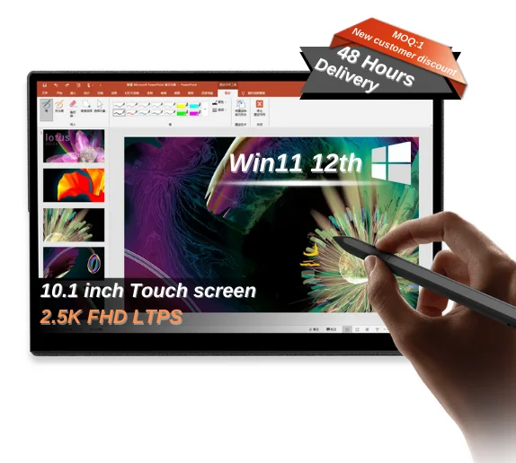 2TB Computer business laptops i7 processor 12th 10inch touch screen with leather case brand new laptop tablet pc