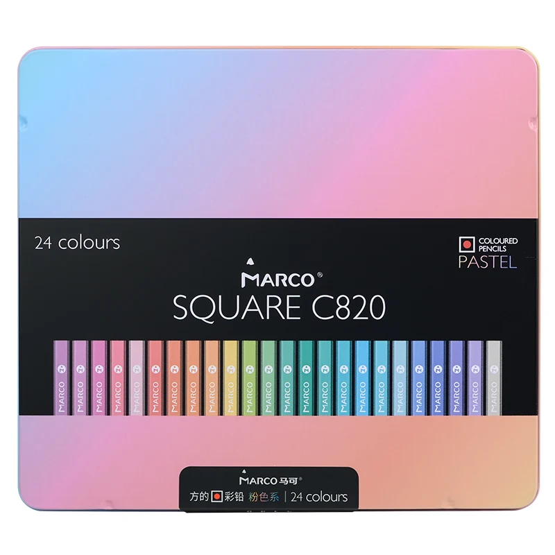 
Marco 12/24/48 Oil Pastel Colored Pencil Set Watercolor Drawing Color Colored Pencils Professional for Art School Supplies 