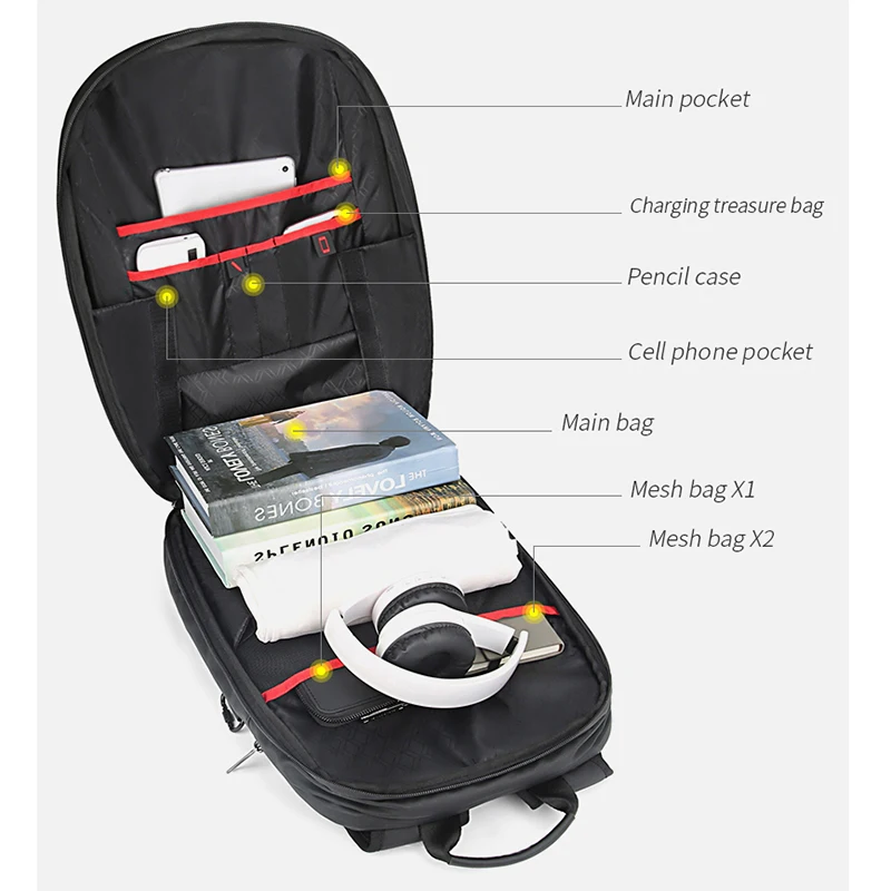 ARCTIC HUNTER Good Quality Business Backpack Bag Factory Directly EVA School Laptop Backpack With USB Charging Port