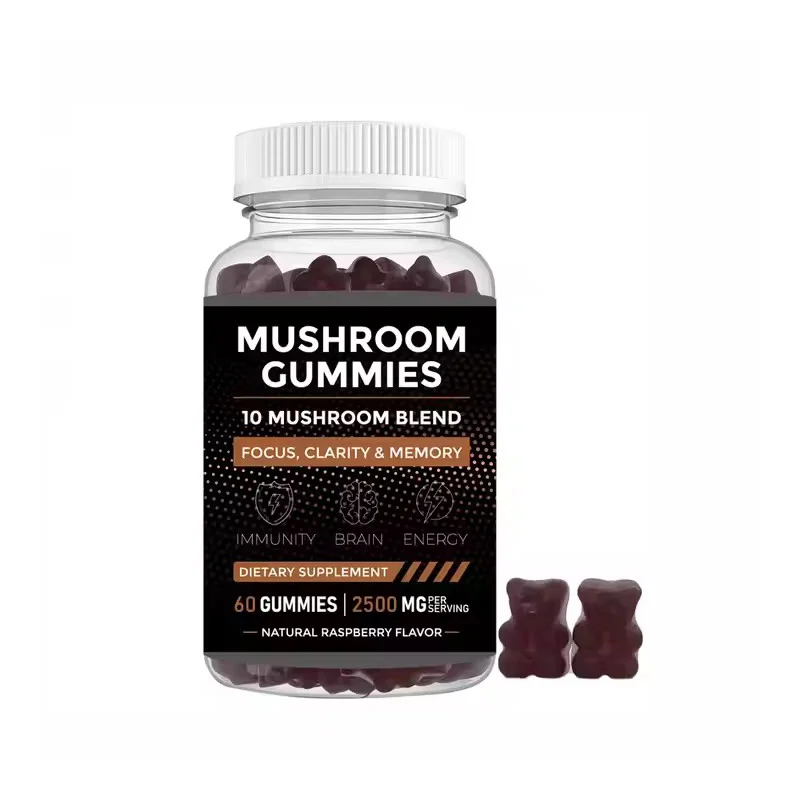 Mushroom Gummies 60 pcs w Lions Mane Turkey Tail Cordyceps Chaga Reishi etc Mushroom Complex
