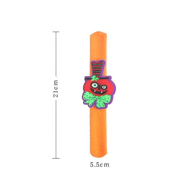 Promotional Holiday Pumpkin Ghost Bracelet for Kids Gift Halloween Slap Bracelet Halloween Party Supplies