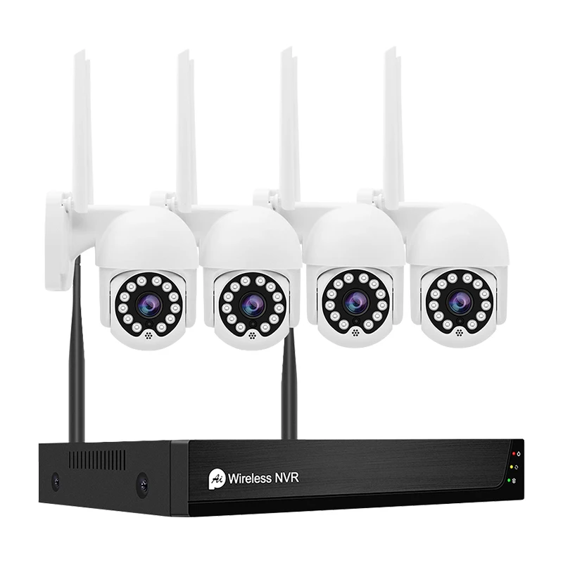 JideTech 4 kit CCTV System 2MP Outdoor Night Vision Security 1080P HD IP Camera Wirless NVR Camera