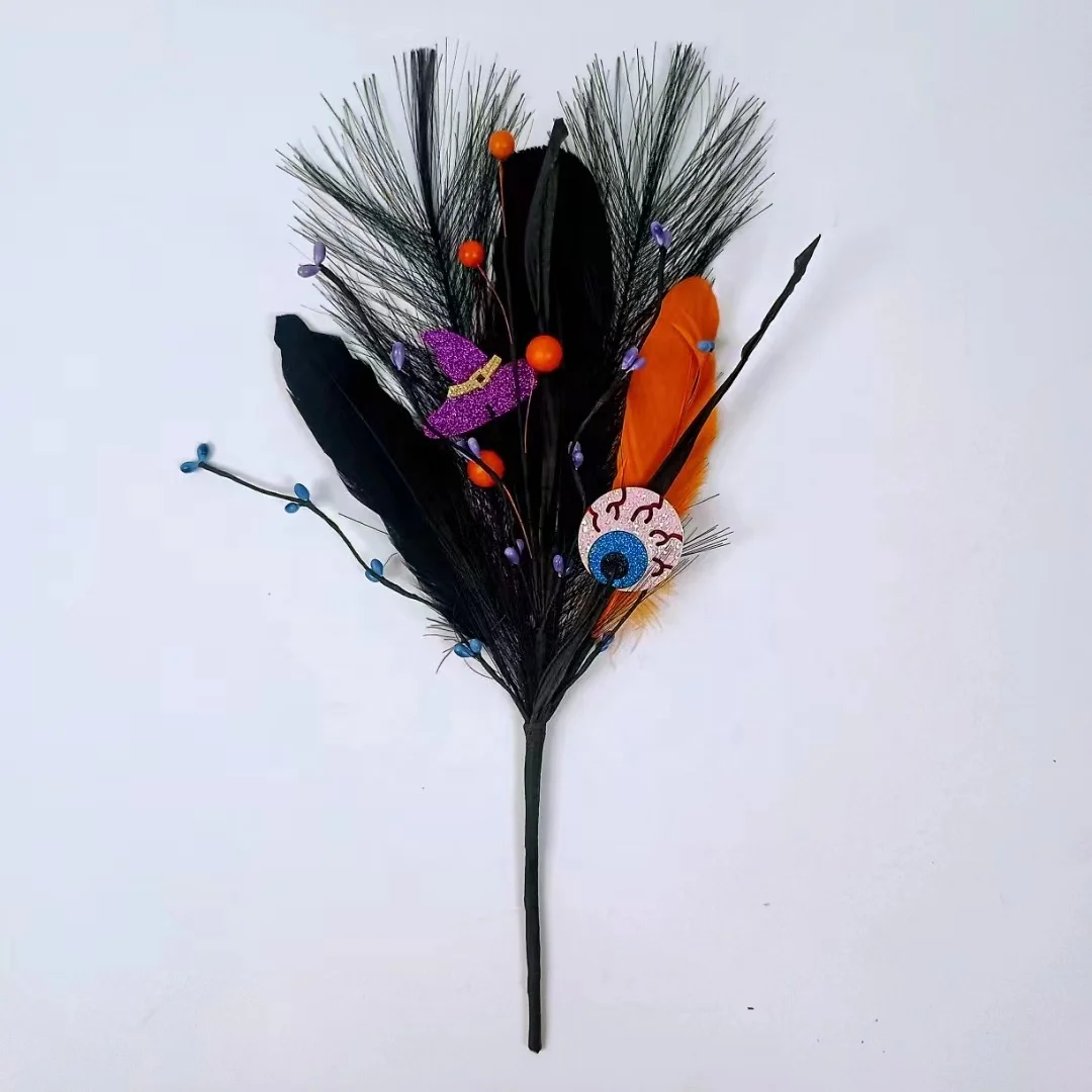 Artificial Halloween Flowers with Stem Bouquets Arrangements for Pot Garland Halloween Party Decor