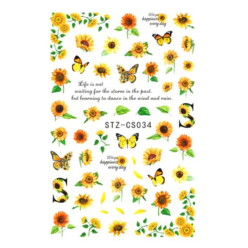 2d nail sticker isn Japanese and Korean cherry blossom small daisy flower fruit hipster DIY adhesive nail sticker