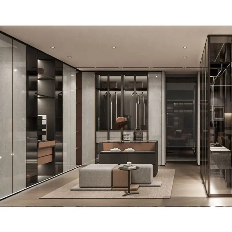 Modern Customized Clothes Modern Design Bedroom Furniture Closet Sliding Door Clothes Wooden Wardrobe Cabinet