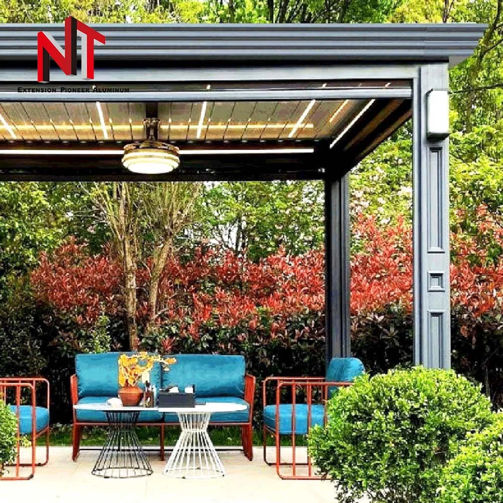 NUOTUO foshan, заводская цена, лучший продавец, яркая наружная алюминиевая беседка, жалюзи