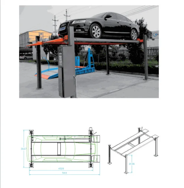Two Levels Mechanical puzzle Car Parking garage moving  system