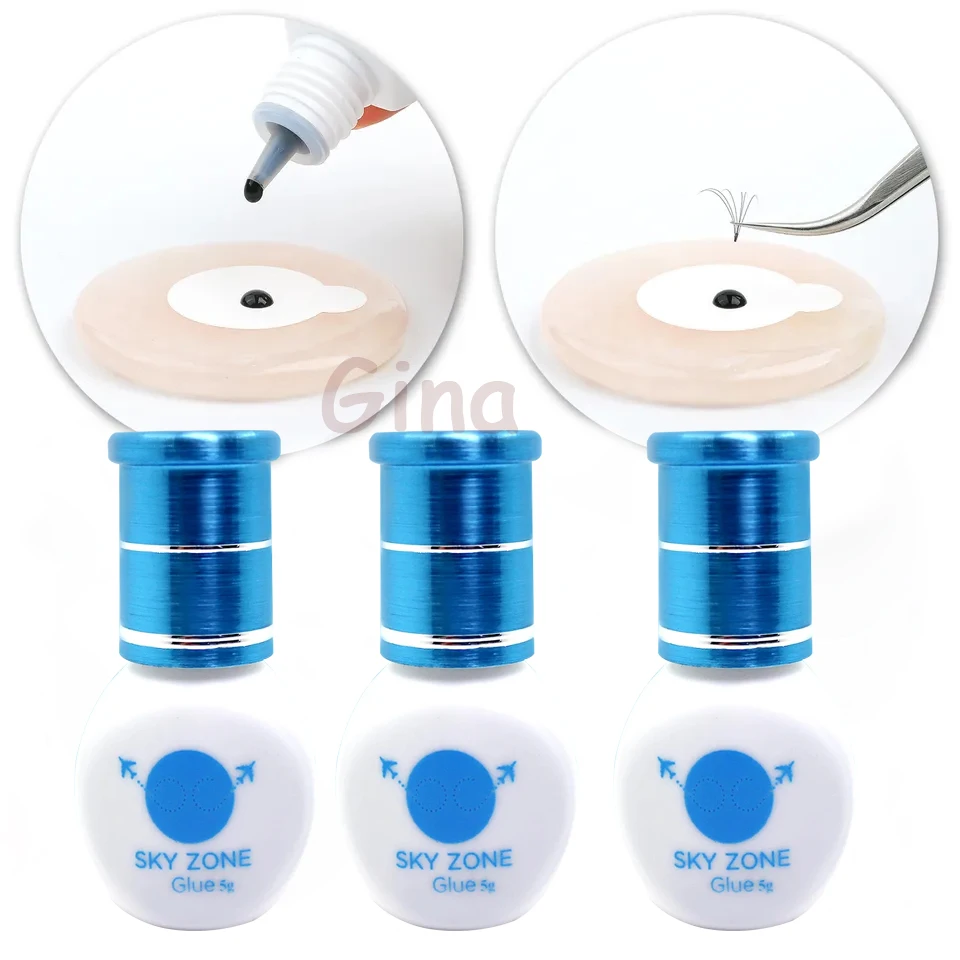 5ml Sky Zone Eyelash Glue Korea Original Black False Eyelash Extensions Glue Fast Drying lash sky glue