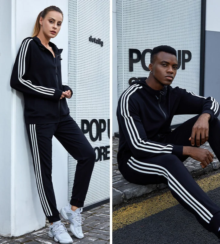 Wholesale mens sweat suits 2 pieces hoodie set jogging suit tech fleece tracksuits for men
