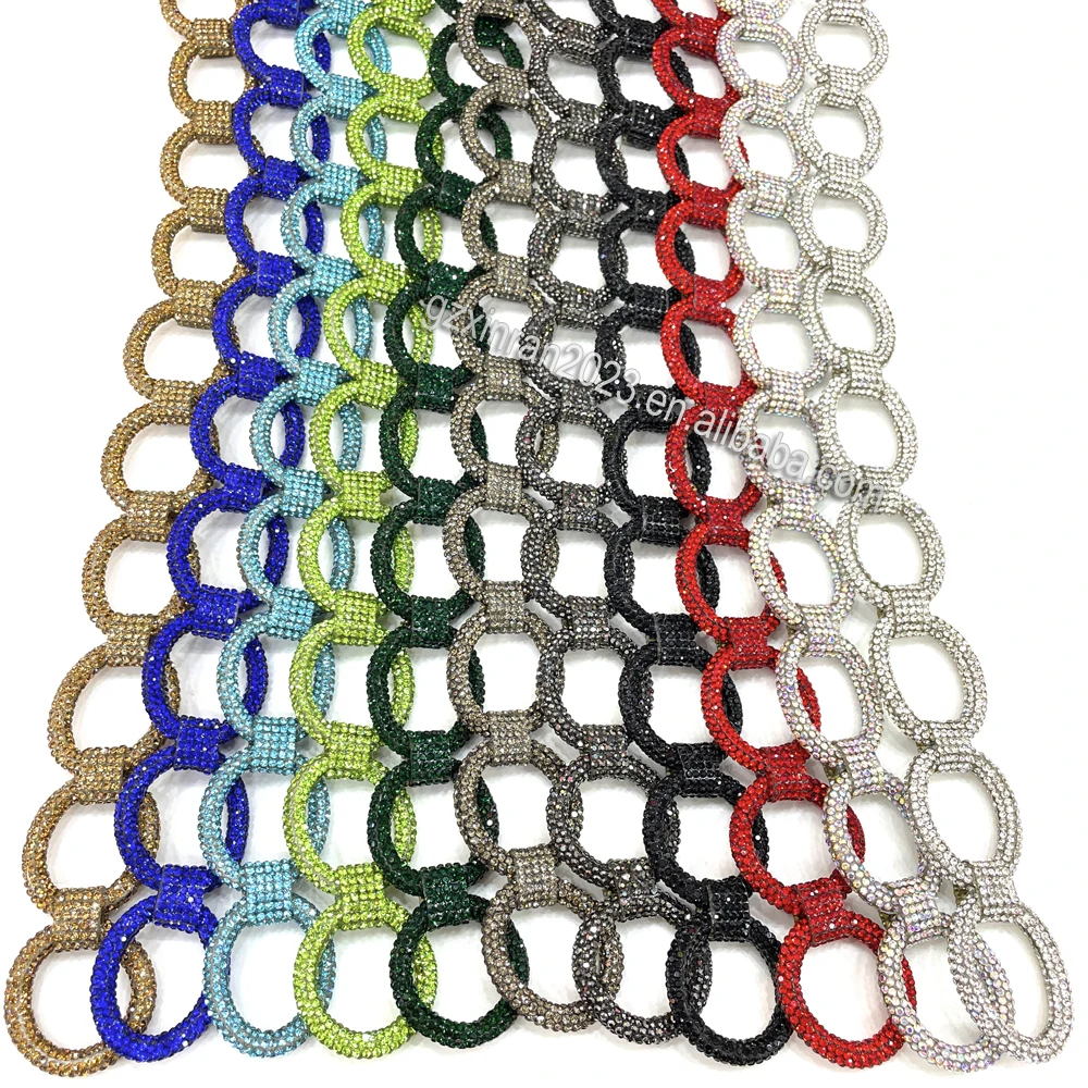 RE002 New designs circle shape crystal strip cord rhinestone rope for decoration