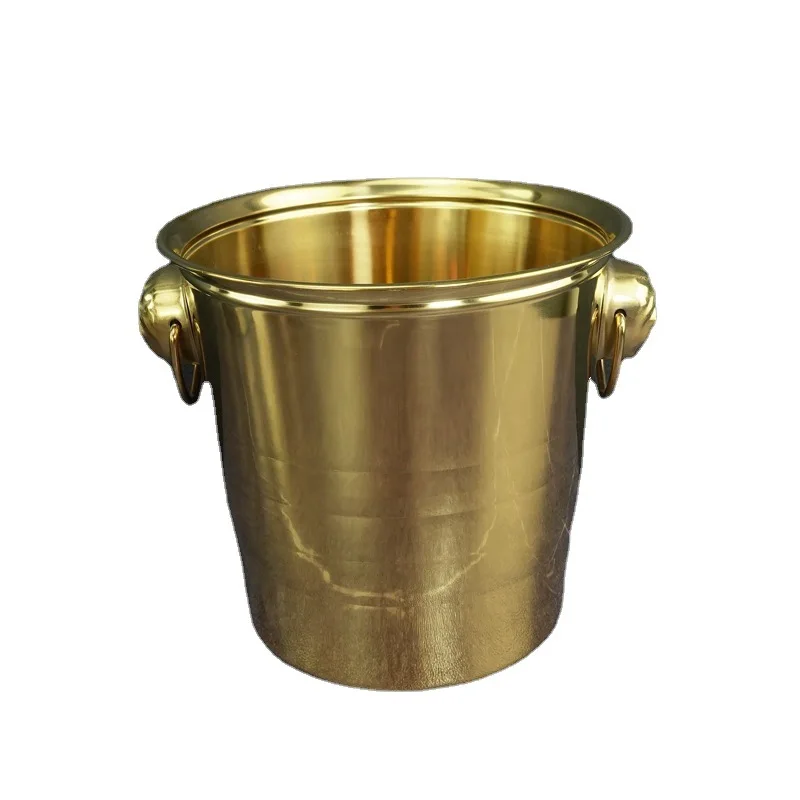 Tiger Head Party large Stainless Steel 6 bottle service 15l Champagne camping Heinek brass gold ice bucket
