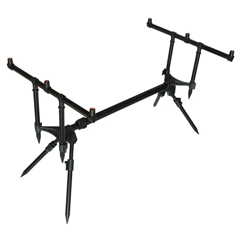 Selco Al Tube Black 2-section Structure 3 Head Carp Fishing Rod Pod for Fishing Rods Bank Sticks Rod Holder
