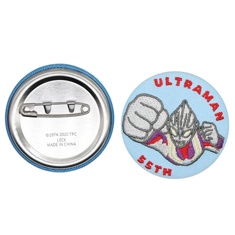 wholesale 50MM Colorful Plush Custom embroidery Applique Fabric Blazer Pocket Embroidered Badge