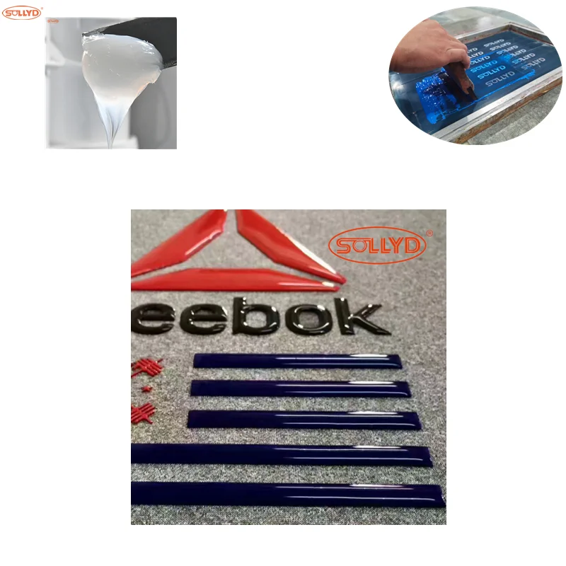 SOLLYD manufacture GOOD quality glossy silicone textile ink for screen printing textile on garment clothing fabric