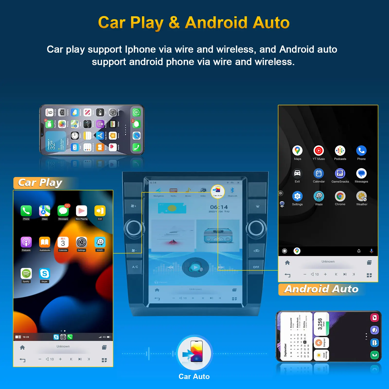 Android 11 For AUDI A4 2002-2008 Car Stere Multimedia Audio Radio Player GPS Navigation Vertical screen 2 DIN