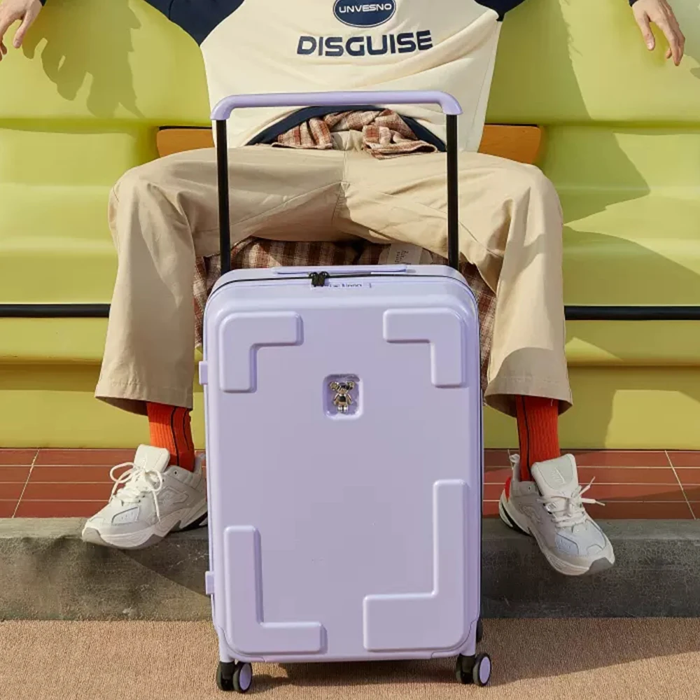 Milada Large capacity wide pull rod suitcase 20 inch fashion trend travel luggage male boarding carry on suitcase