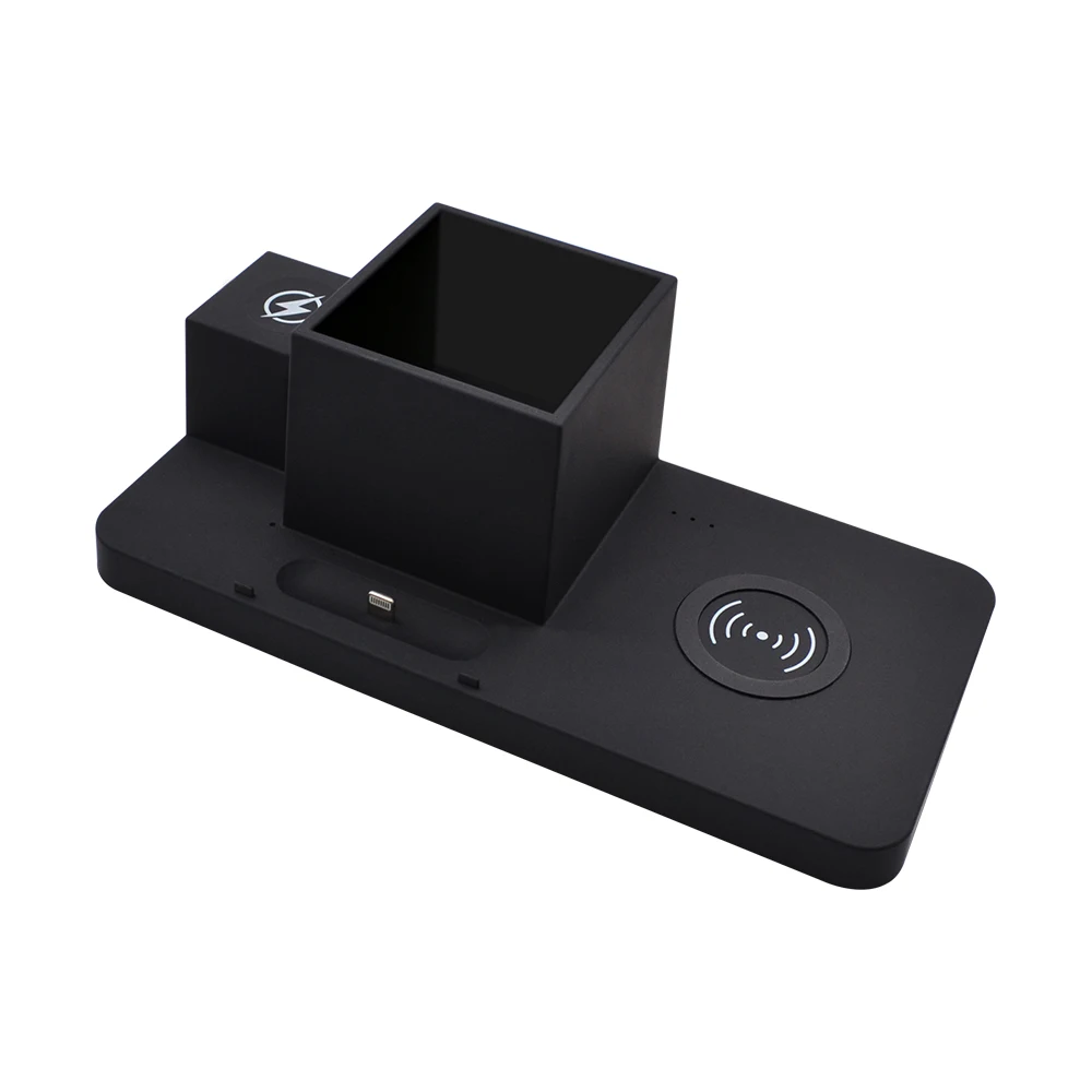 
fast wireless charging promotional rubber coating 4 in 1 watch earbuds phone pen holder 