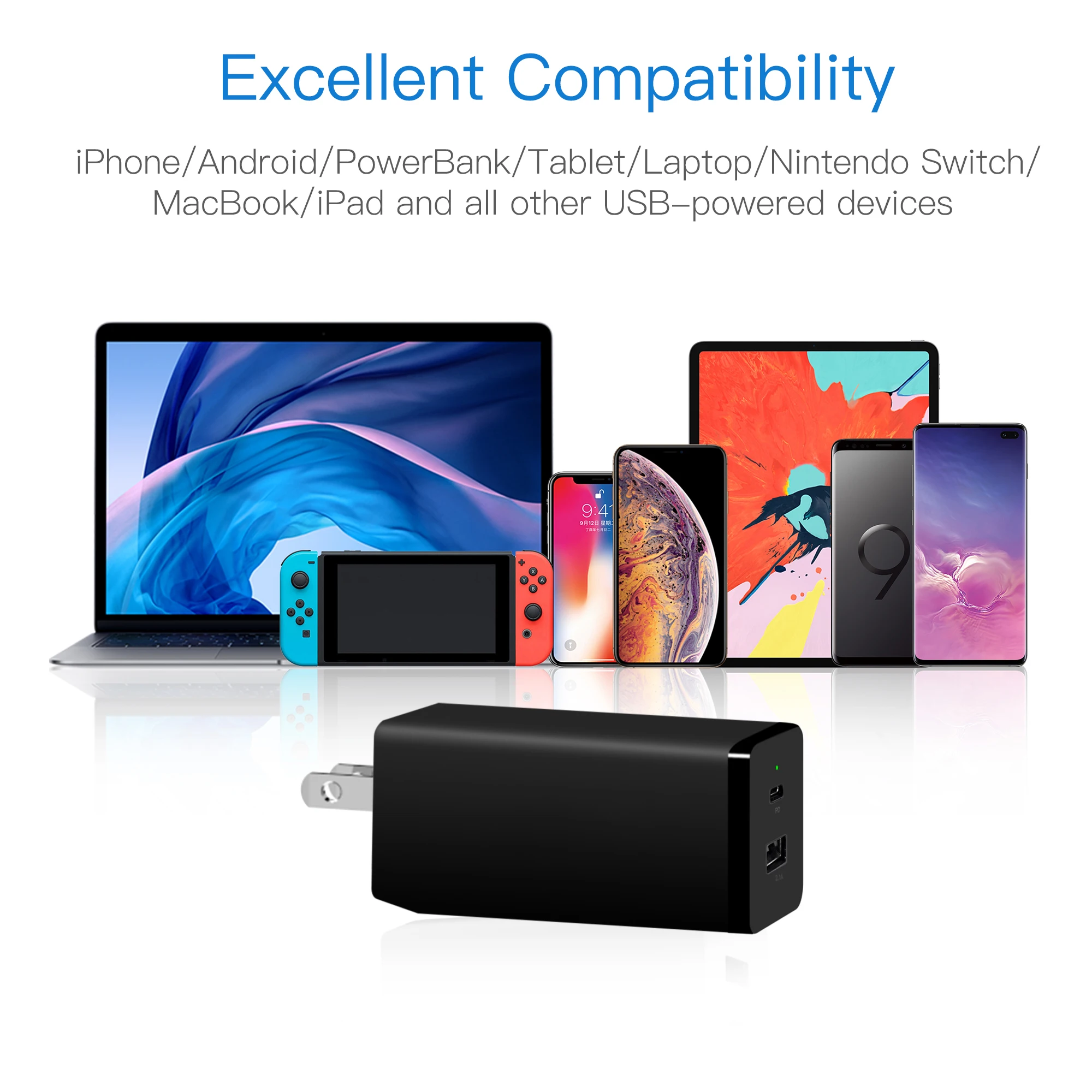 Новинка 2020, быстрое зарядное устройство GaN, 45 Вт, 65 Вт, зарядное устройство для iPhone, macbook, переключатель android