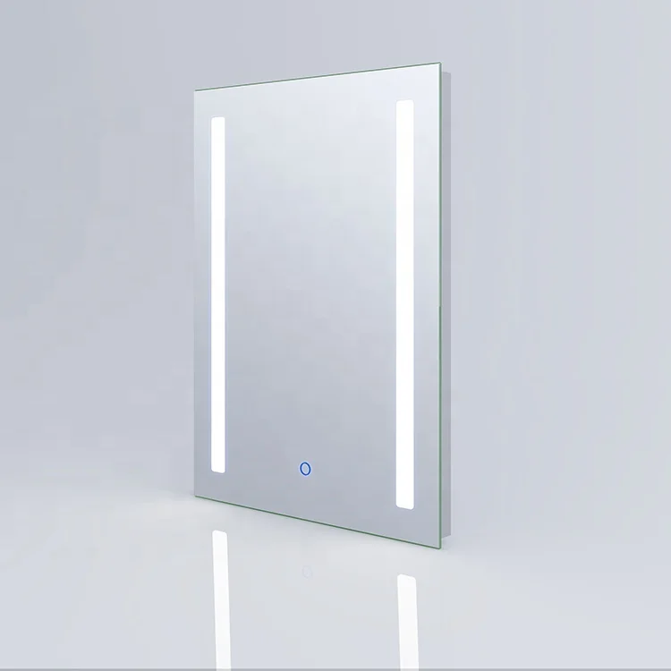Frameless LED backlit Light Bathroom Mirror with Vertical Fronsted Line on both sides
