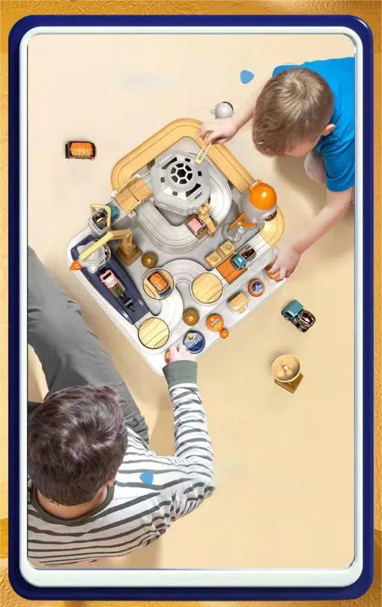 Plastic Toy Pull Back Car Ball Race Flexible Big Track Table Tower Car Race Train Toy With Track Set For Kids