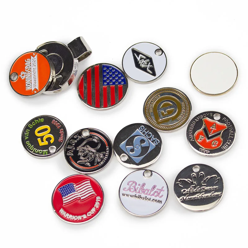 Wholesale Blank Metal Bulk Personalized Magnet Golf Ball Marker Custom Ball Marker Golf Hat Clip
