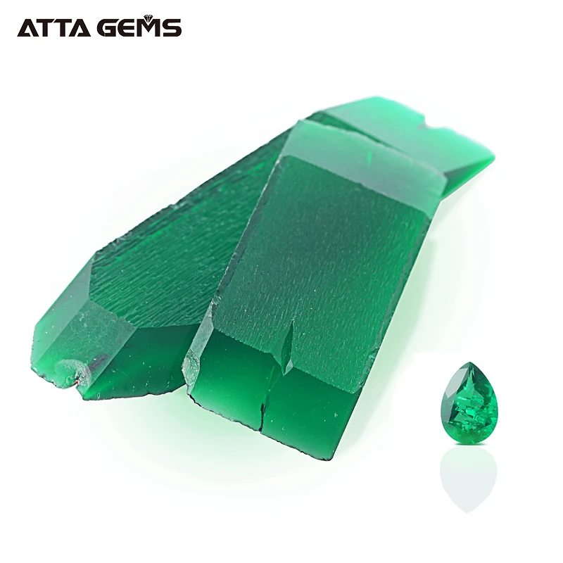 Lab Created 1.5 Carat Pear cut Loose Zambian Emerald 9*6mm Hydro Russian Emerald For Sale