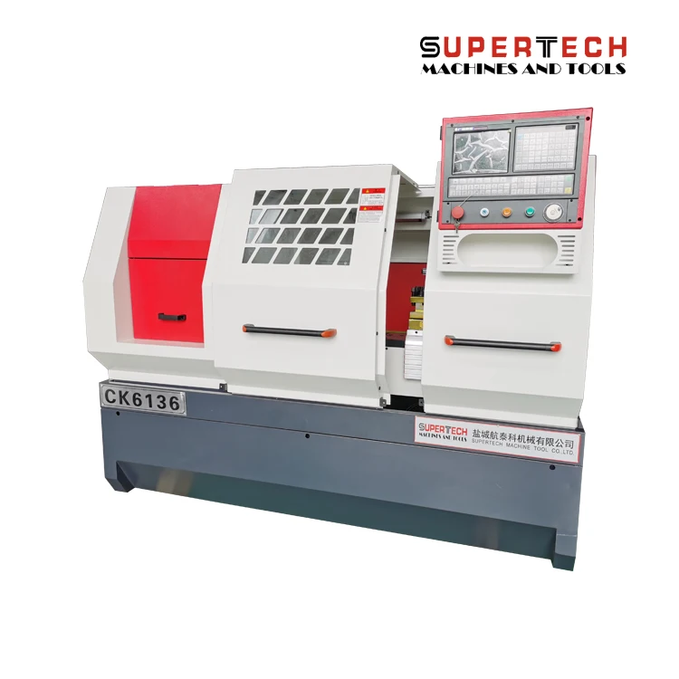 Supertech CK6136  Inclined Bed CNC Lathe China CNC lathe Horizontal Bed CNC Lathe Machine cheap price