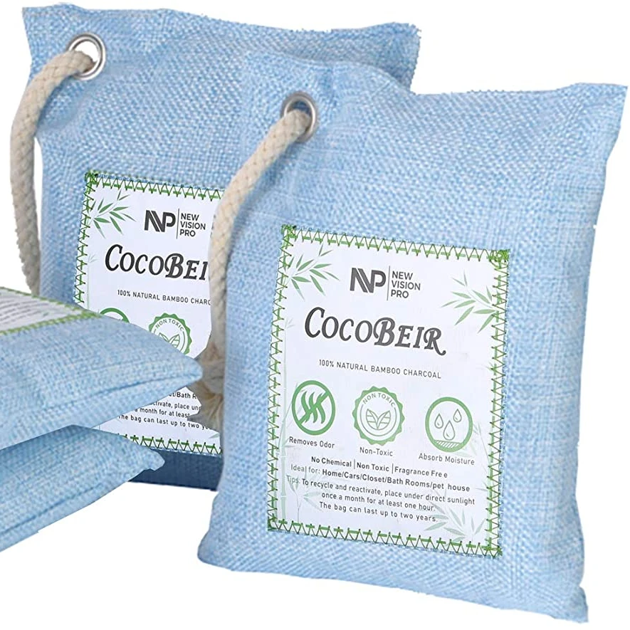 
Bamboo Charcoal Bag Activated Charcoal Bags for House, Car with Natural Kid and Pet Friendly Materials 