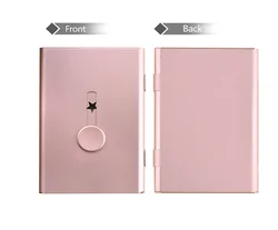 Новые товары, изготовленные на заказ, анодированная алюминиевая кнопка для женщин, визитница с именем, металлический держатель для карт с блокировкой RFID