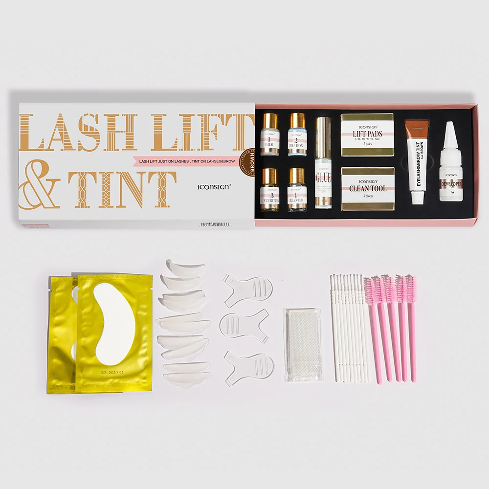 Professional iconsign lash lift glue balm lash lift solution private label lash lift & tint 2 in 1 kits
