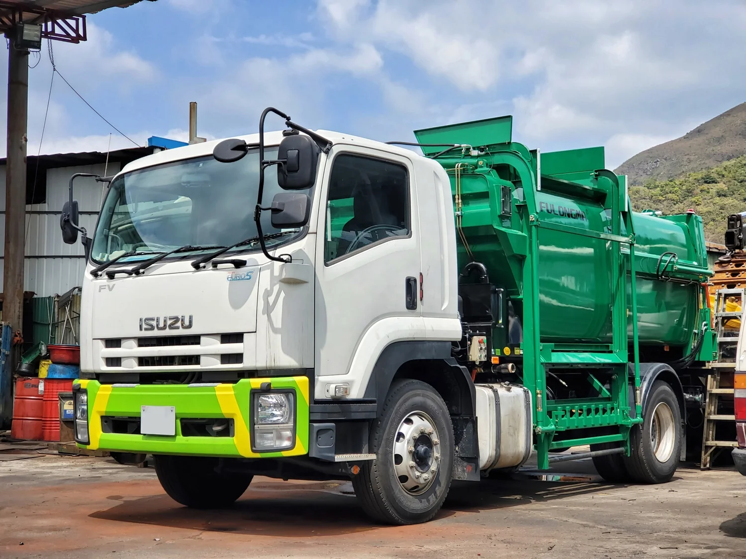 FULONGMA green 12cbm kitchen garbage dispose truck for sale