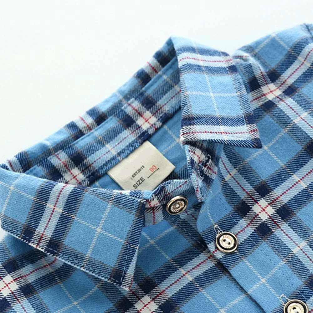 
baby boys flannel shirts kid long sleeve tops child clothes plaid shirt 