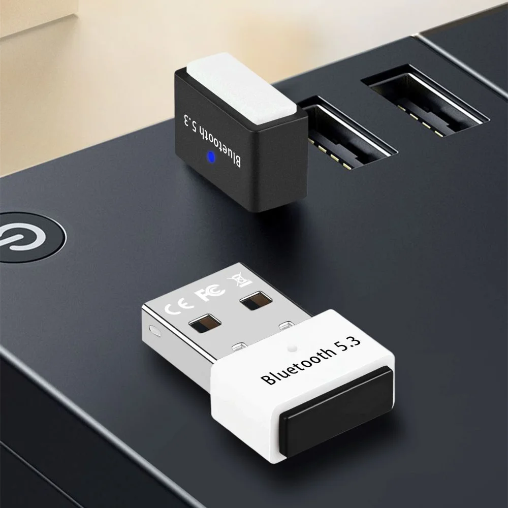 Multi color USB BT 5.3 Adapter for PC, Plug & Play BT BLE Dongle Receiver & Transmitter Supports Windows 11/10/8.1/7