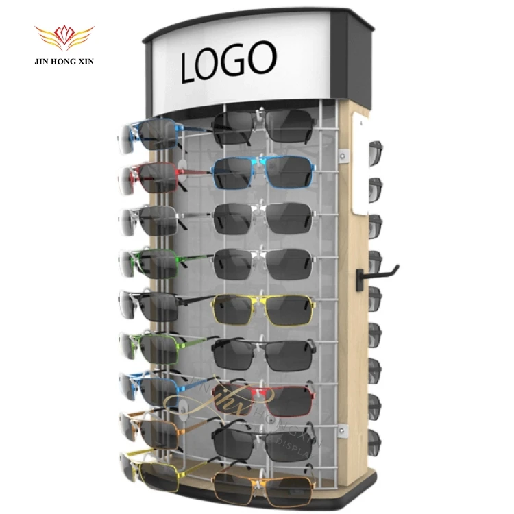 Fashion Eyewear Lockable Cabinet Supplier Wooden Wall Mounted Optical Displays Sunglass Shop Display