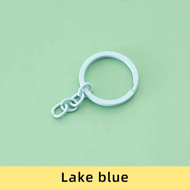 30mm Alloy Split Keyrings Candy Color Metal Key Chains with Chain Parts Connector DIY Art Crafts Keys Link Accessories