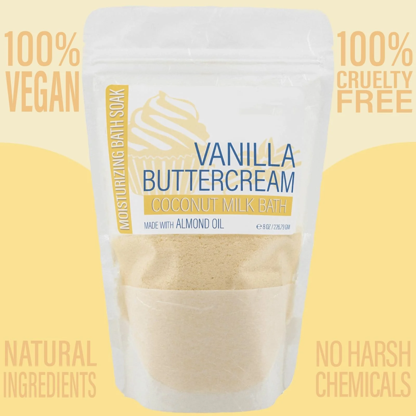 Custom Luxury Spa Bubble Bath Moisturizing Coconut Milk Powder & Sweet Almond Oil Relaxing Soak Vegan Whitening Milk Bath Salt