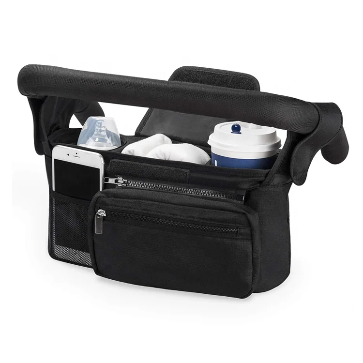 Universal Stroller Organizer With Insulated Cup Holder Detachable Phone Bag Diaper Bag Stroller Organizer Fits For Baby Stroller