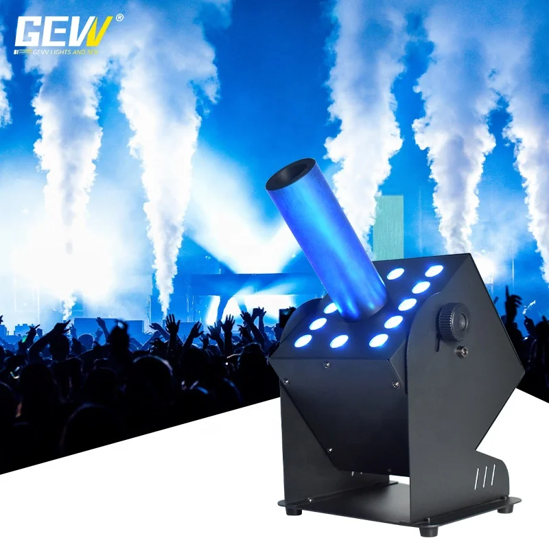 GEVV DJ Effect Equipment Smoke Fog Cryo Cannon DMX LED 12x3W Column Co2 Jet Machine for Stage Effect DJ Night Club